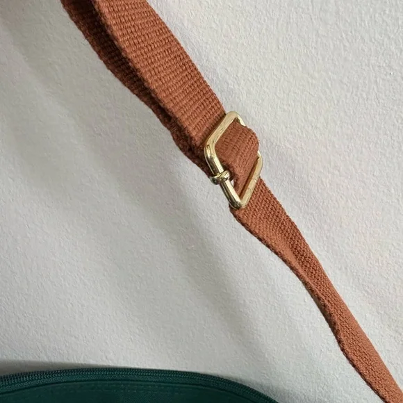 Polo Ralph Lauren Green Canvas Messenger Bag With Brown Leather Trim - Picture 5 of 14